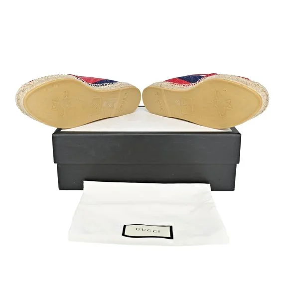 Gucci Logo Sylvie Stripe Canvas Espadrille - Picture 9 of 13